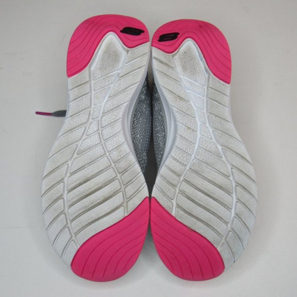 Skechers Flex Comfort Womens Shoes Air Cooled Memory Foam Size 8 Grey/Hot Pink - Picture 8 of 10